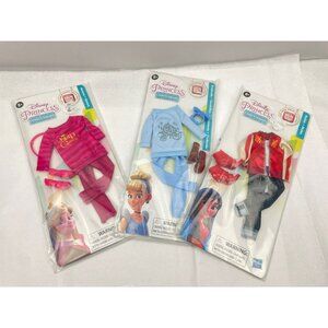 Disney Comfy Squad Princess Doll Outfits Cinderella,Mulan,Aurora 3-Pack